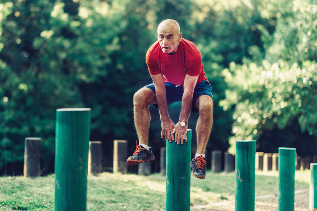 senior man exercising outdoors RLS6NTP